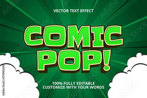 comic pop editable text effect for play game