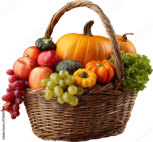 Wallpaper Mural Harvest Bounty: Autumn Produce in Wicker Basket Torontodigital.ca