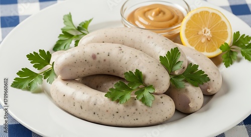 White Sausages with Mustard and Parsley.