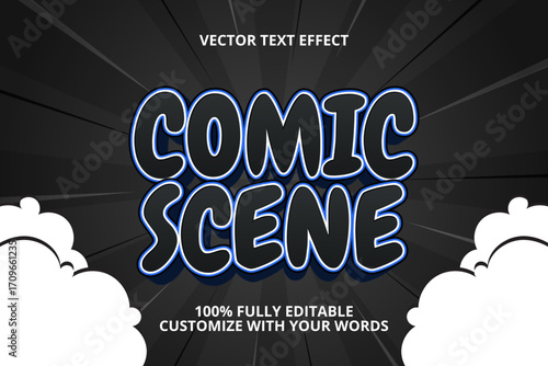 comic scene editable text effect for play game