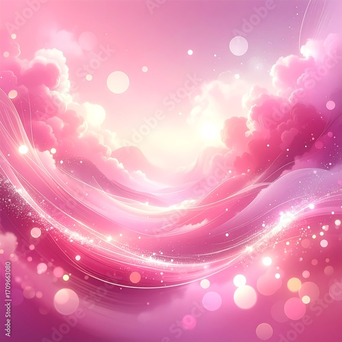 Pink cloud landscape, soft light