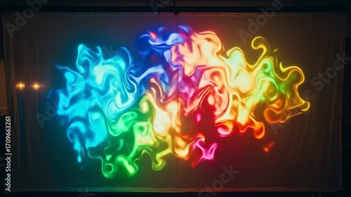 Motion Graphics People & Lifestyle Colorful Neon Lights Swirling and Changing in a Dynamic Display