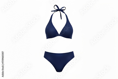Navy Blue Halter Neck Bikini