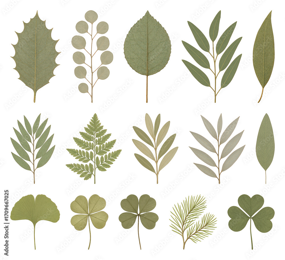 Obraz premium Diverse botanical leaf collection