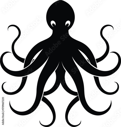 Elegant octopus silhouette design