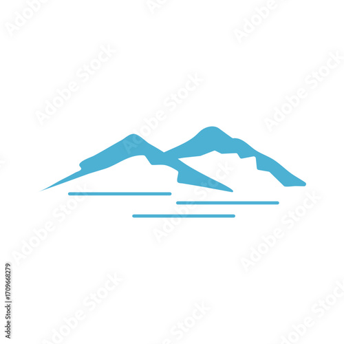 Mountain range icon design template isolated