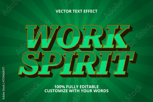 work spirit editable text effect for work