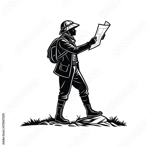 A cartoon vector sketch drawing of a warrior person with a shovel practicing karate in a sport setting