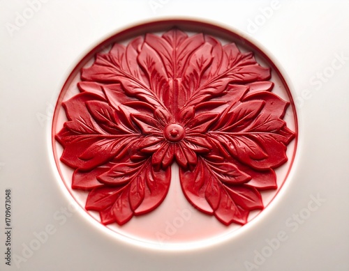 red flower on white background
