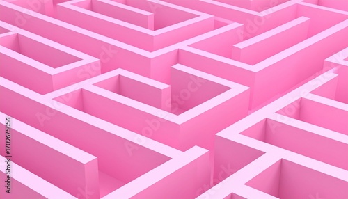 3d render of a labyrinth with red arrow