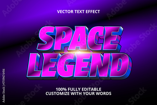 space legend editable text effect for galaxy