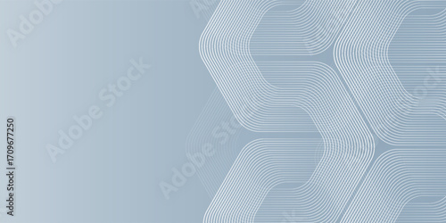 Abstract hexagon lines on gray background. element