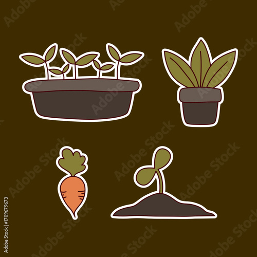 Gardening essentials stickers