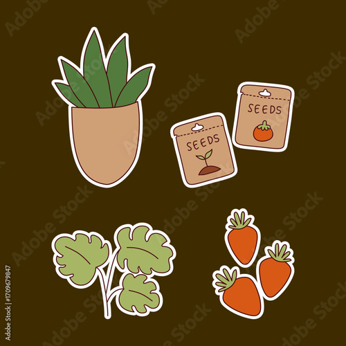 Gardening essentials stickers