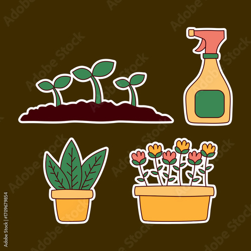 Gardening essentials stickers
