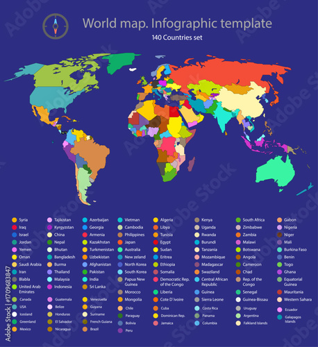 worldmap [Converted] copyUnited States of America Colorful world map infographic, World map with continents, oceans, country landmarks and cities