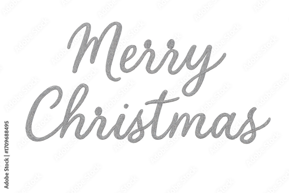 Fototapeta premium Sparkling merry christmas lettering on transparent background