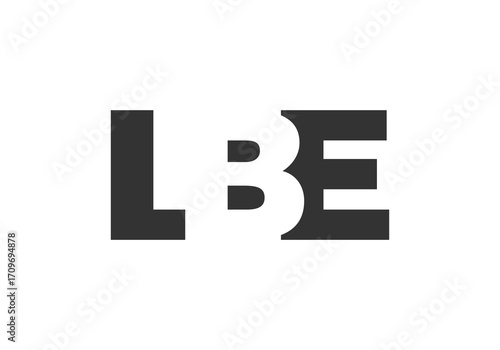 LBE logo design. Initial letter L B E bold font style for tech startups, consulting, corporate branding. Creative company name, headlines typography identity, trendy logotype.
