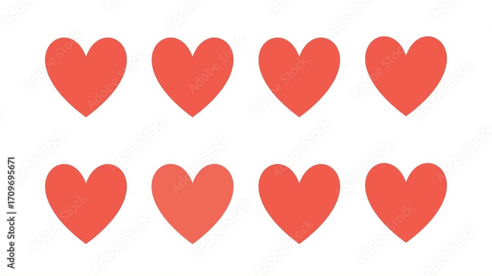 set of red hearts set of red hearts