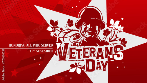Veterans day banner, poster ,  honoring all who served -  vector illustration 