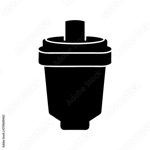 Silhouette of a water filter cartridge or some industrial component illustration