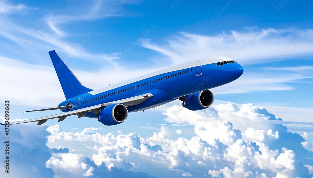 Fototapeta premium Jet plane soaring through clouds