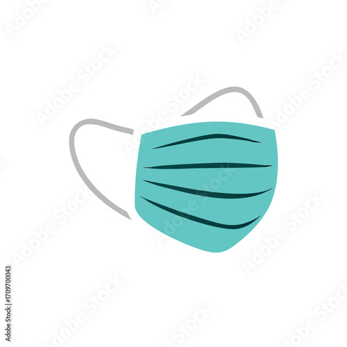 mask icon in flat style, respiratory and protection face mask ppe isolated on white background, virus protection business concept