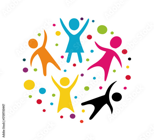 Children Education Logo - Happy Kids Education. Creative Children Reaching Star Education Logo. Happy kids logo vector illustration. kids concept vector illustration icon.