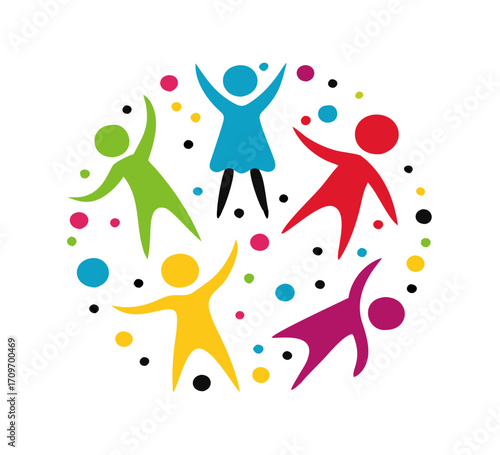 Children Education Logo - Happy Kids Education. Creative Children Reaching Star Education Logo. Happy kids logo vector illustration. kids concept vector illustration icon.