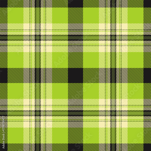 Blank vector plaid fabric, teen textile tartan background. Drawing texture seamless pattern check in lime and light colors.