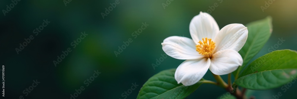 Fototapeta premium A single jasmine flower, artistically rendered with fine lines , plant, peaceful