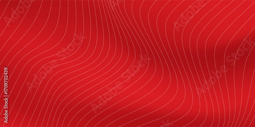 Red asbtract color gradient with white wavy lines background. Perfect combo mesh and lines.