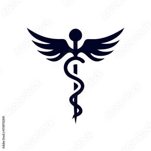 caduceus medical icon vector symbol