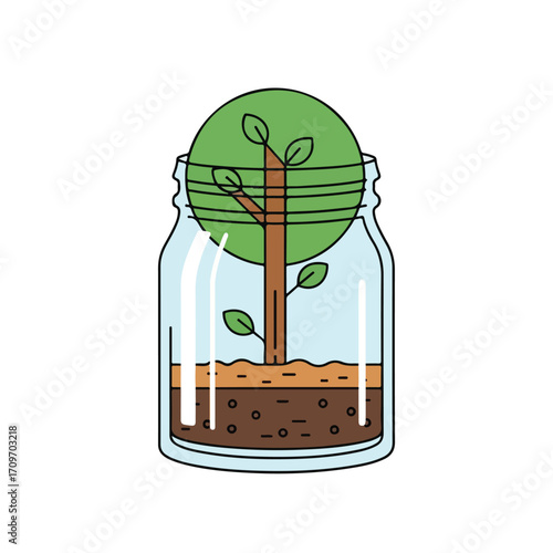 green tree in a jar