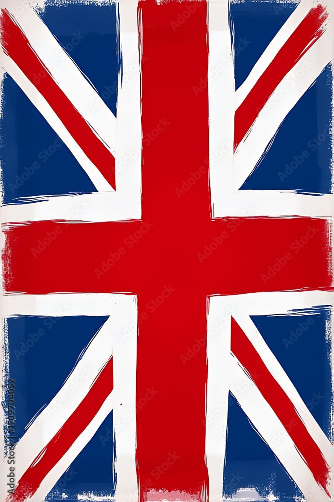 Fototapeta premium Union Jack Flag - Bold Brushstrokes Art