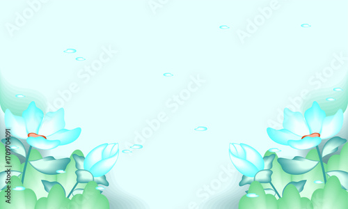 Abstract art background foliage luxury minimal background with flower line illustration art