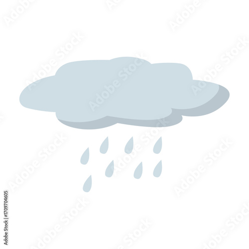 Rainy Day Cloud Illustration Simple Weather Icon