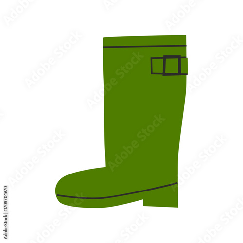 Green Rubber Boots A Simple Illustration