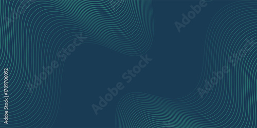 Abstract green techonology lines dark background. Flowing waves digital equalizer