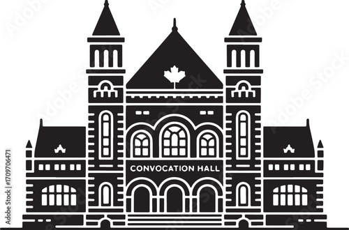 Convocation Hall Silhouette Vector Illustration for Educational and Architectural Projects