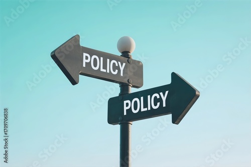 Two policy sign point in opposite direction. Conflicting political decision