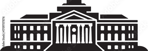 Iconic Government Building Silhouette A Symbol of Authority and Governance in Vector Format