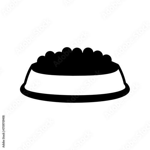 Stylized image of a pet food bowl filled with kibble pieces