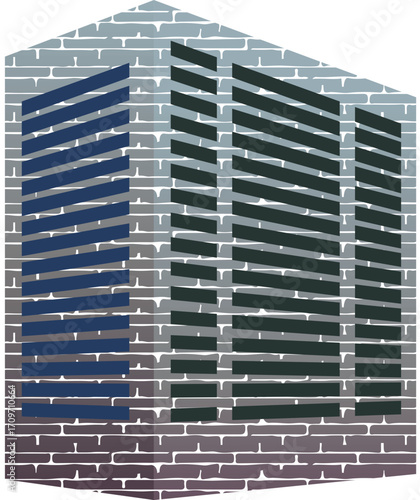 Modern Brick Building Abstract Design