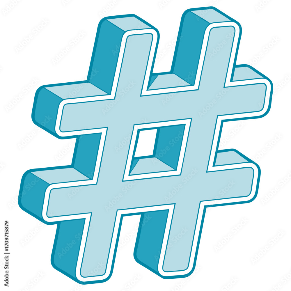 Fototapeta premium Bold Hashtag Graphic Design Element