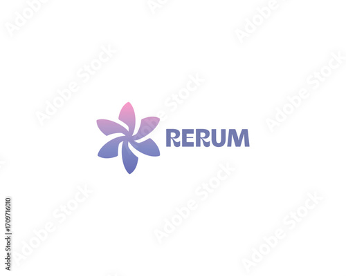 Vortex vector logo. Abstract spinner flower logotype. Swirl fun sign.