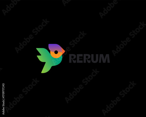 Parrot vector logo. Bright macaw cockatoo logotype.
