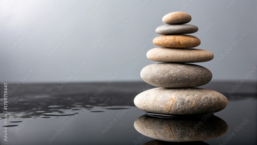 custom made wallpaper toronto digitalZen Stone Stack: Balance, Serenity & Reflection