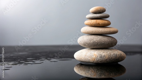 Wallpaper Mural Zen Stone Stack: Balance, Serenity & Reflection Torontodigital.ca