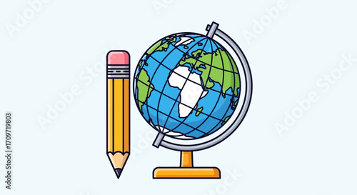 globe and pencil